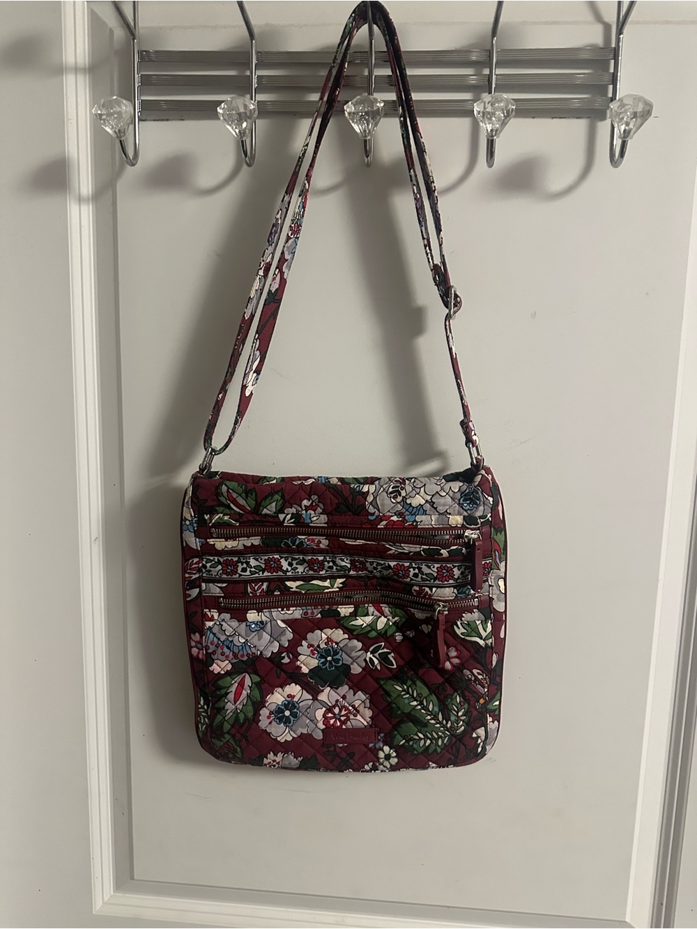 Vera Bradley Quilted Floral Crossbody in Burgundy